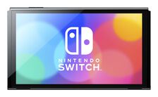 Nintendo Switch Oled Noire - Avec Manettes Joy-con Bleu Néon/rouge Néon - Occasion
